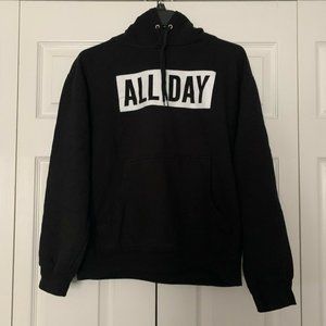 BOWERY SUPPLY COMPANY "ALL DAY" HOODIE WITH HAND WARMER POUCH, BLACK, LARGE